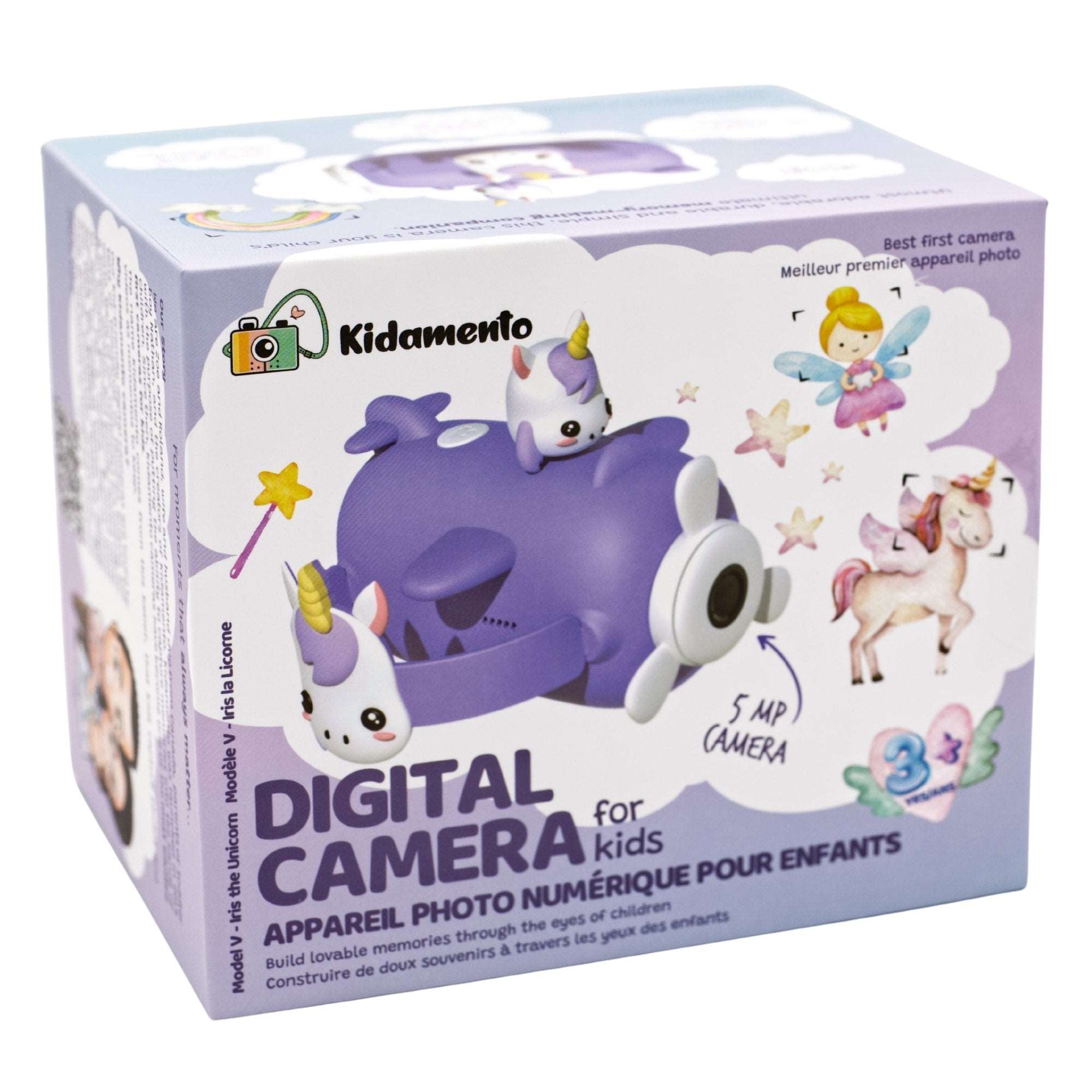 kidamento kids digital camera camcorder model v iris the unicorn packaging front